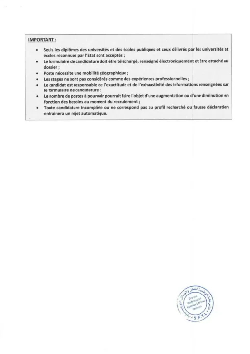 Concours SNTL 2025 : 08 Postes à Pourvoir – Postulez Dès Maintenant !