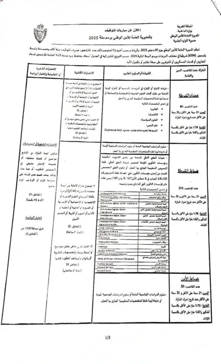 Concours DGSN 2025 : 6 599 Postes Ouverts au Recrutement National 